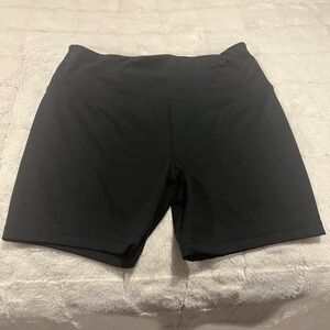 Black Bike Shorts with Elastic Waistband
